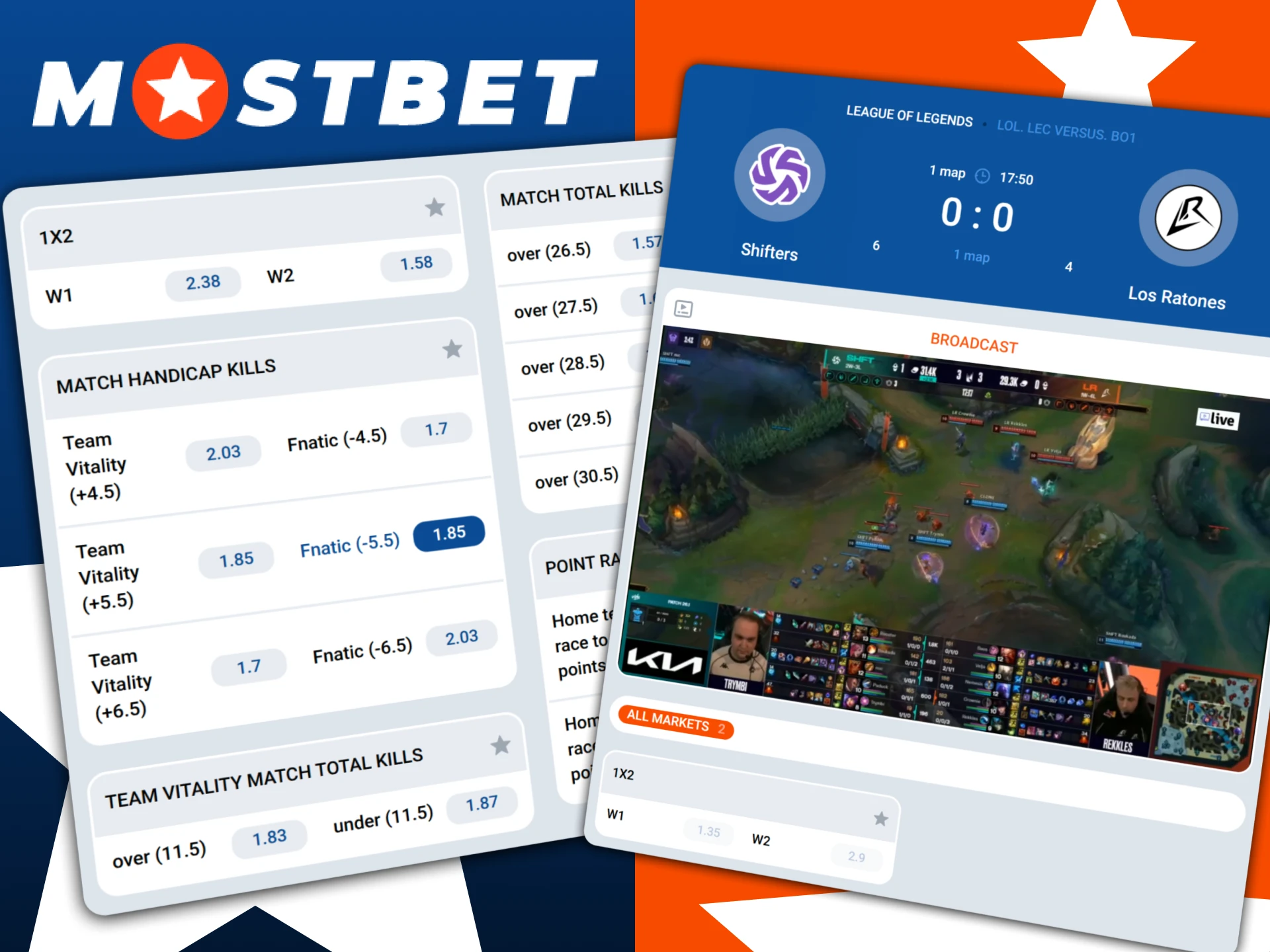 Follow the League of Legends eSports action and bet at Mostbet India.