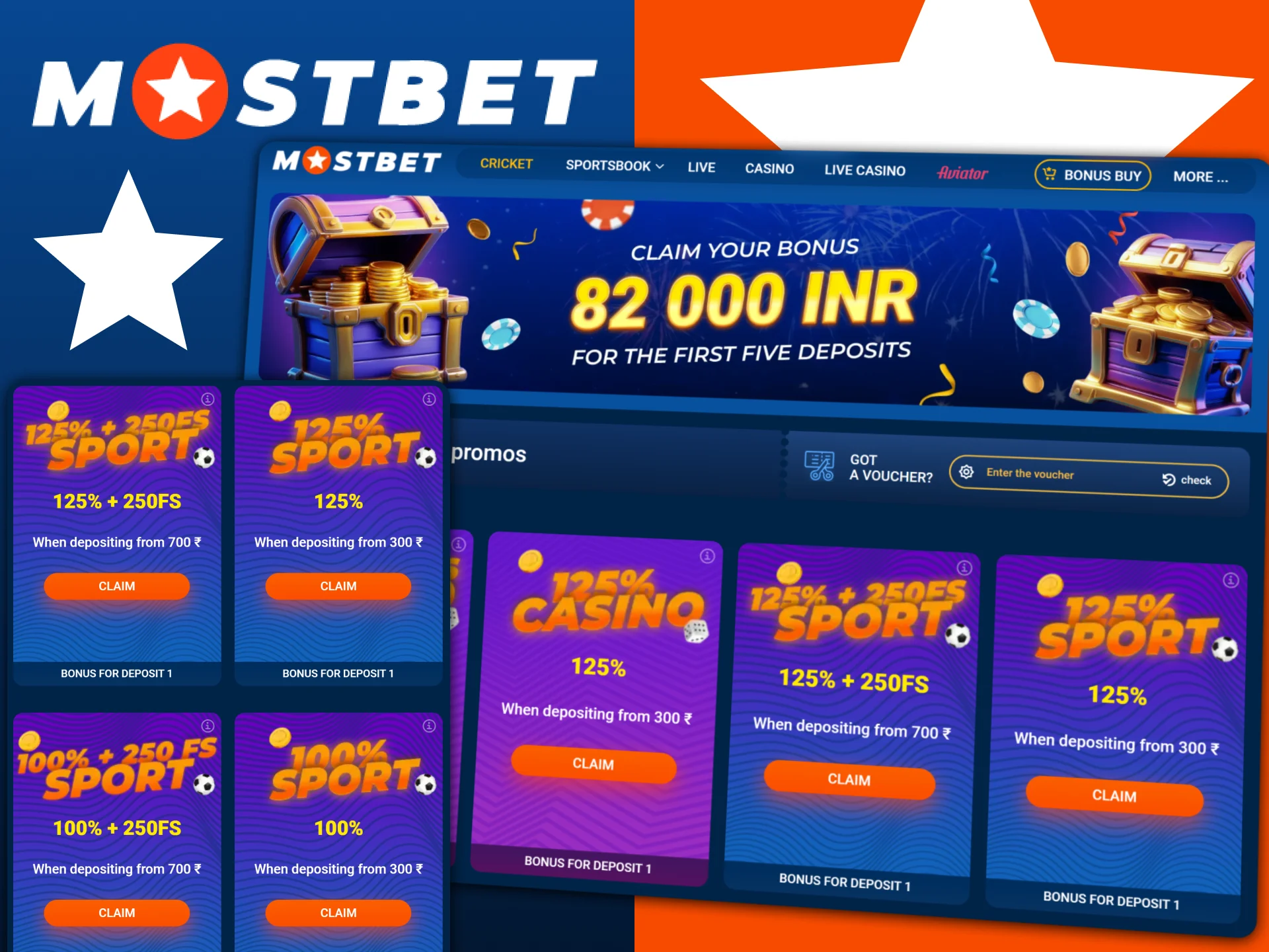 Grab the sports welcome bonus to bet on your favorite teams at Mostbet India.